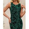 ZESICA Women’s Sleeveless Floral Bodycon Maxi Dress 2026 Summer Ruched Mesh Wedding Guest Cocktail Party Dresses(Darkgreen)
