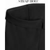 ZESICA Women’s Strapless Jumpsuit Casual Off Shoulder High Waist Wide Leg Side Slit Long Romper Playsuits with Pockets(Black)