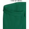 ZESICA Women’s Strapless Jumpsuit Casual Off Shoulder High Waist Wide Leg Side Slit Long Romper Playsuits with Pockets(Darkgreen)