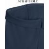 ZESICA Women’s Strapless Jumpsuit Casual Off Shoulder High Waist Wide Leg Side Slit Long Romper Playsuits with Pockets(Navy)