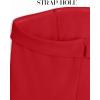 ZESICA Women’s Strapless Jumpsuit Casual Off Shoulder High Waist Wide Leg Side Slit Long Romper Playsuits with Pockets(Red)