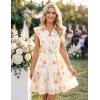 ZESICA Womens Summer Boho Floral Mini Dress 2026 Flutter Short Sleeve Button Chiffon A Line Beach Vacation Party Dresses(Apricot)