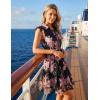 ZESICA Womens Summer Boho Floral Mini Dress 2026 Flutter Short Sleeve Button Chiffon A Line Beach Vacation Party Dresses(Black)
