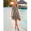 ZESICA Womens Summer Boho Floral Mini Dress 2026 Flutter Short Sleeve Button Chiffon A Line Beach Vacation Party Dresses(Darkgreen)
