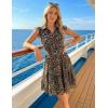 ZESICA Womens Summer Boho Floral Mini Dress 2026 Flutter Short Sleeve Button Chiffon A Line Beach Vacation Party Dresses(Leopard)