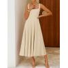 ZESICA Women’s Summer Sleeveless Midi Dress 2026 Square Neck Elegant Flowy Wedding Guest Cocktail Party Long Dresses(Apricot)