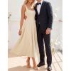 ZESICA Women’s Summer Sleeveless Midi Dress 2026 Square Neck Elegant Flowy Wedding Guest Cocktail Party Long Dresses(Apricot)