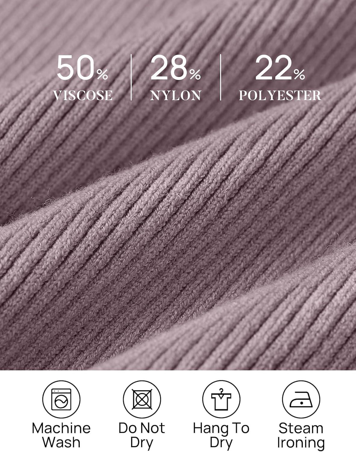 imageZESICA Womens Turtleneck Long Sleeve Shirts 2026 Spring Trendy Tops Slim Fitted Ribbed Knit Basic Casual SweaterTaro