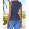 ZESICA 2026 Summer Casual Sleeveless Suit Vest for Women Square Neck Button Down Work Business Blazer Vests Waistcoat(Navy)