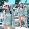 ZESICA Women’s 2026 Summer Crochet Hollow Out Long Sleeve Beach Bikini Swimsuit Mesh Cover Up Tunic Top(Mint)