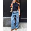 ZESICA Women’s 2026 Summer Off Shoulder Tops Going Out Sexy Y2k Shirts Spring Cap Sleeve Ruched Asymmetrical Blouses(Navy)
