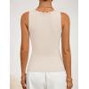 ZESICA Womens 2026 Summer V Neck Tank Tops Spring Sleeveless Lace Trim Ribbed Knit Casual Going Out Cami Shirts(Apricot)