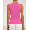 ZESICA Womens 2026 Summer V Neck Tank Tops Spring Sleeveless Lace Trim Ribbed Knit Casual Going Out Cami Shirts(Hotpink)