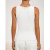 ZESICA Womens 2026 Summer V Neck Tank Tops Spring Sleeveless Lace Trim Ribbed Knit Casual Going Out Cami Shirts(White)