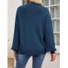 ZESICA Women’s Casual Turtleneck Long Lantern Sleeve Fall 2026 Oversized Ribbed Knit Pullover Sweater Jumper Top(Royalblue)
