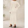 ZESICA Women’s Long Sleeve Bodycon Maxi Dress 2026 Fall Fashion Floral Sexy Mermaid Wedding Guest Cocktail Party Dresses(Beige)