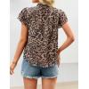ZESICA Women’s Short Sleeve Floral Blouse 2026 Summer Botton Down Shirts Loose Casual Boho Tops Trendy Outfits(Leopard)