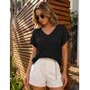 ZESICA Women’s Spring Tops 2026 Summer Shirts Crochet V Neck Cap Sleeve Sweater Cute Casual Beach Vacation Clothes(Black)