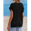 ZESICA Women’s Spring Tops 2026 Summer Shirts Crochet V Neck Cap Sleeve Sweater Cute Casual Beach Vacation Clothes(Black)