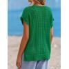 ZESICA Women’s Spring Tops 2026 Summer Shirts Crochet V Neck Cap Sleeve Sweater Cute Casual Beach Vacation Clothes(Green)