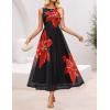 ZESICA Women’s Summer Sleeveless Floral Maxi Dress 2026 Casual Crewneck Mesh A Line Flowy Boho Beach Party Long Dresses(Black)