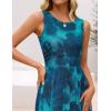 ZESICA Women’s Summer Sleeveless Floral Maxi Dress 2026 Casual Crewneck Mesh A Line Flowy Boho Beach Party Long Dresses(Darkblue)
