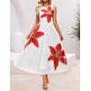 ZESICA Women’s Summer Sleeveless Floral Maxi Dress 2026 Casual Crewneck Mesh A Line Flowy Boho Beach Party Long Dresses(White)