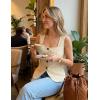 ZESICA Womens Summer Sleeveless Suit Vest Tops 2026 Square Neck Button Down Vests Business Casual Work Blazer Waistcoat(Apricot)
