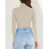 ZESICA Women’s Turtleneck Long Sleeve Shirts 2026 Spring Trendy Tops Slim Fitted Ribbed Knit Basic Casual Sweater(Apricot)