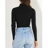 ZESICA Women’s Turtleneck Long Sleeve Shirts 2026 Spring Trendy Tops Slim Fitted Ribbed Knit Basic Casual Sweater(Black)