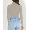ZESICA Women’s Turtleneck Long Sleeve Shirts 2026 Spring Trendy Tops Slim Fitted Ribbed Knit Basic Casual Sweater(Oats)