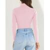 ZESICA Women’s Turtleneck Long Sleeve Shirts 2026 Spring Trendy Tops Slim Fitted Ribbed Knit Basic Casual Sweater(Pink)
