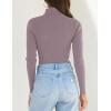 ZESICA Women’s Turtleneck Long Sleeve Shirts 2026 Spring Trendy Tops Slim Fitted Ribbed Knit Basic Casual Sweater(Taro)