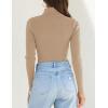 ZESICA Women’s Turtleneck Long Sleeve Shirts 2026 Spring Trendy Tops Slim Fitted Ribbed Knit Basic Casual Sweater(Toffee)