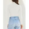 ZESICA Women’s Turtleneck Long Sleeve Shirts 2026 Spring Trendy Tops Slim Fitted Ribbed Knit Basic Casual Sweater(White)