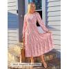 ZESICA Women’s Fall Boho Floral Midi Dress 2026 Casual Long Sleeve Crewneck Flowy Wedding Guest Long Dresses