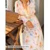ZESICA Womens Floral Boho Maxi Dress 2026 Spring Summer Casual Long Sleeve V Neck A Line Flowy Wedding Guest Dresses(Apricot)