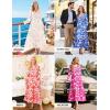 ZESICA Womens Floral Boho Maxi Dress 2026 Spring Summer Casual Long Sleeve V Neck A Line Flowy Wedding Guest Dresses(Royal Blue)
