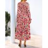 ZESICA Womens Floral Boho Maxi Dress 2026 Spring Summer Casual Long Sleeve V Neck A Line Flowy Wedding Guest Dresses(Vintage Pink)