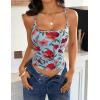 ZESICA Women’s Summer Sleeveless Camisole Tops 2026 Spaghetti Strap Knit Tank Top Square Neck Slim Fit Crop Trendy Shirt(Blue)