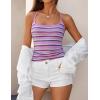 ZESICA Women’s Summer Sleeveless Camisole Tops 2026 Spaghetti Strap Knit Tank Top Square Neck Slim Fit Crop Trendy Shirt(Purple)