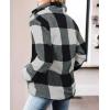 ZESICA Women’s Plaid Long Sleeve Zipper Sherpa Fleece Sweatshirt Pullover Jacket Coat with Pockets(Black)