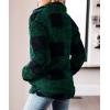 ZESICA Women’s Plaid Long Sleeve Zipper Sherpa Fleece Sweatshirt Pullover Jacket Coat with Pockets(Green)