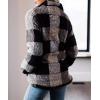 ZESICA Women’s Plaid Long Sleeve Zipper Sherpa Fleece Sweatshirt Pullover Jacket Coat with Pockets(Grey)