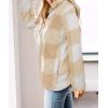 ZESICA Women’s Plaid Long Sleeve Zipper Sherpa Fleece Sweatshirt Pullover Jacket Coat with Pockets(Yellow)