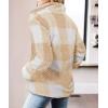 ZESICA Women’s Plaid Long Sleeve Zipper Sherpa Fleece Sweatshirt Pullover Jacket Coat with Pockets(Yellow)