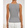 ZESICA Womens 2026 Summer V Neck Tank Tops Spring Sleeveless Lace Trim Ribbed Knit Casual Going Out Cami Shirts(Grey)