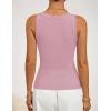 ZESICA Womens 2026 Summer V Neck Tank Tops Spring Sleeveless Lace Trim Ribbed Knit Casual Going Out Cami Shirts(Pink)
