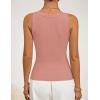 ZESICA Womens 2026 Summer V Neck Tank Tops Spring Sleeveless Lace Trim Ribbed Knit Casual Going Out Cami Shirts(Shrimppink)