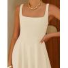ZESICA Women‘s 2026 Summer Sleeveless Midi Dress Square Neck Flowy A Line Casual Beach Vacation Long Dresses with Pockets(Apricot)